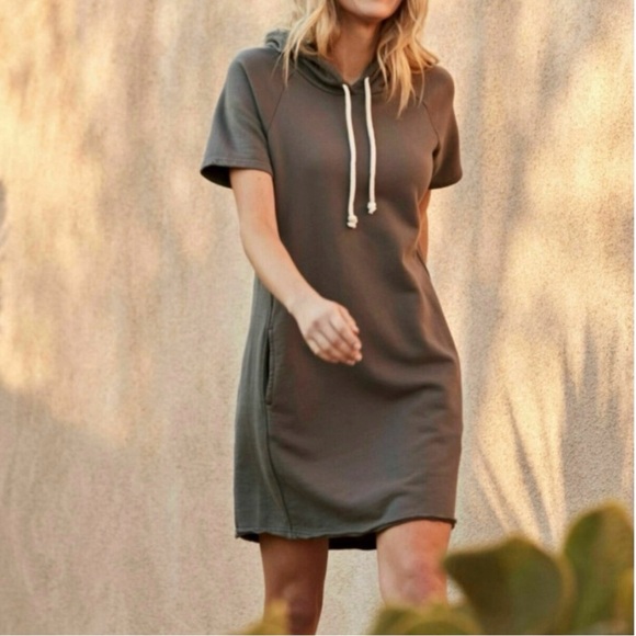 Pact Organic Cotton French Terry
Hooded Hoodie Sweatshirt Dress Size Large Gray - Picture 4 of 10